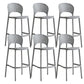 Industrial Armless Low Back Bar Stool Indoor Stackable Plastic Bar Stool Grey 6 Piece Set Clearhalo 'Bar Furniture' 'Bar Stools' 'bar_stools' 'furn' 'furn_bar_stools' 'Furniture' 'Kitchen & Dining Furniture' 6556468