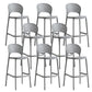 Industrial Armless Low Back Bar Stool Indoor Stackable Plastic Bar Stool Grey 8 Piece Set Clearhalo 'Bar Furniture' 'Bar Stools' 'bar_stools' 'furn' 'furn_bar_stools' 'Furniture' 'Kitchen & Dining Furniture' 6556469