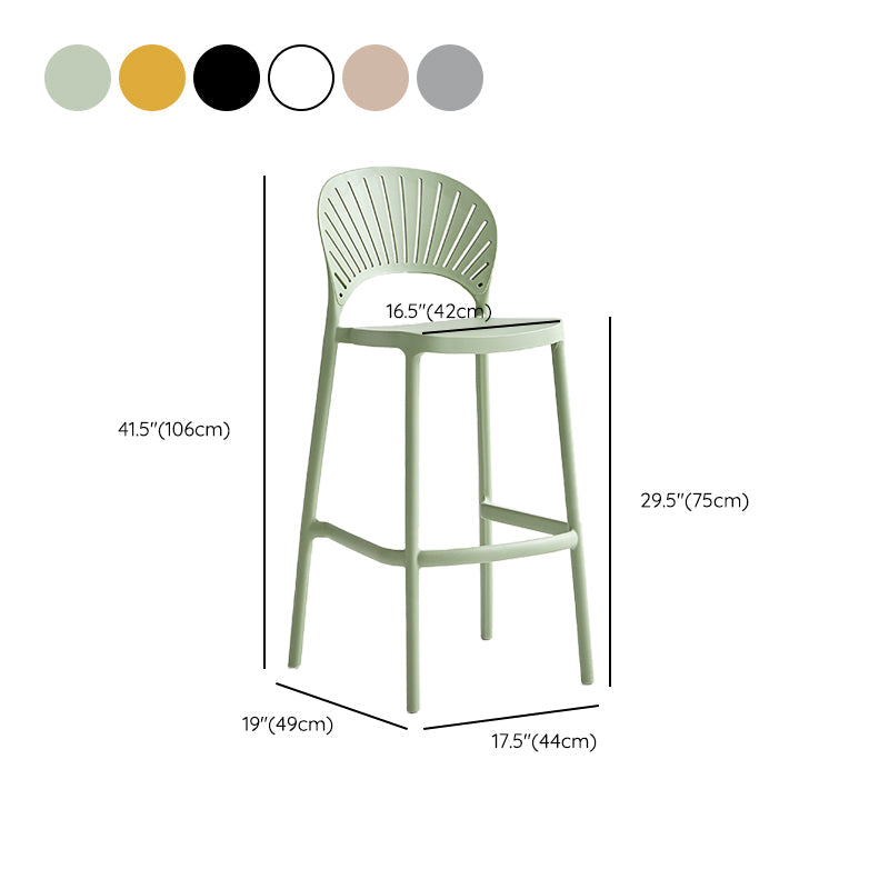 Industrial Armless Low Back Bar Stool Indoor Stackable Plastic Bar Stool Clearhalo 'Bar Furniture' 'Bar Stools' 'bar_stools' 'furn' 'furn_bar_stools' 'Furniture' 'Kitchen & Dining Furniture' 6556471