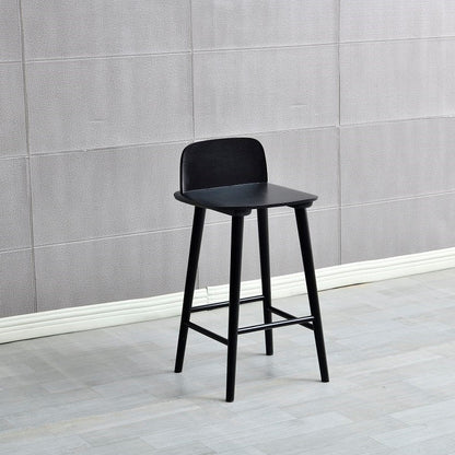 Ash Solid Wood Bar Stool Counter Height Indoor Industrial Armless Stool Black 1 Piece Clearhalo 'Bar Furniture' 'Bar Stools' 'bar_stools' 'furn' 'furn_bar_stools' 'Furniture' 'Kitchen & Dining Furniture' 6556489