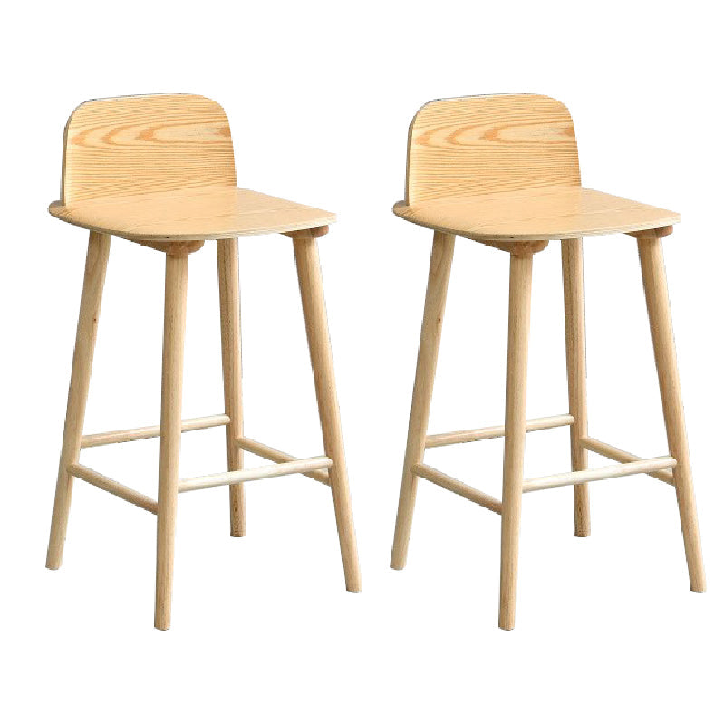 Ash Solid Wood Bar Stool Counter Height Indoor Industrial Armless Stool Wood 2 Piece Set Clearhalo 'Bar Furniture' 'Bar Stools' 'bar_stools' 'furn' 'furn_bar_stools' 'Furniture' 'Kitchen & Dining Furniture' 6556493