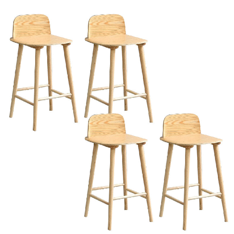 Ash Solid Wood Bar Stool Counter Height Indoor Industrial Armless Stool Wood 4 Piece Set Clearhalo 'Bar Furniture' 'Bar Stools' 'bar_stools' 'furn' 'furn_bar_stools' 'Furniture' 'Kitchen & Dining Furniture' 6556496