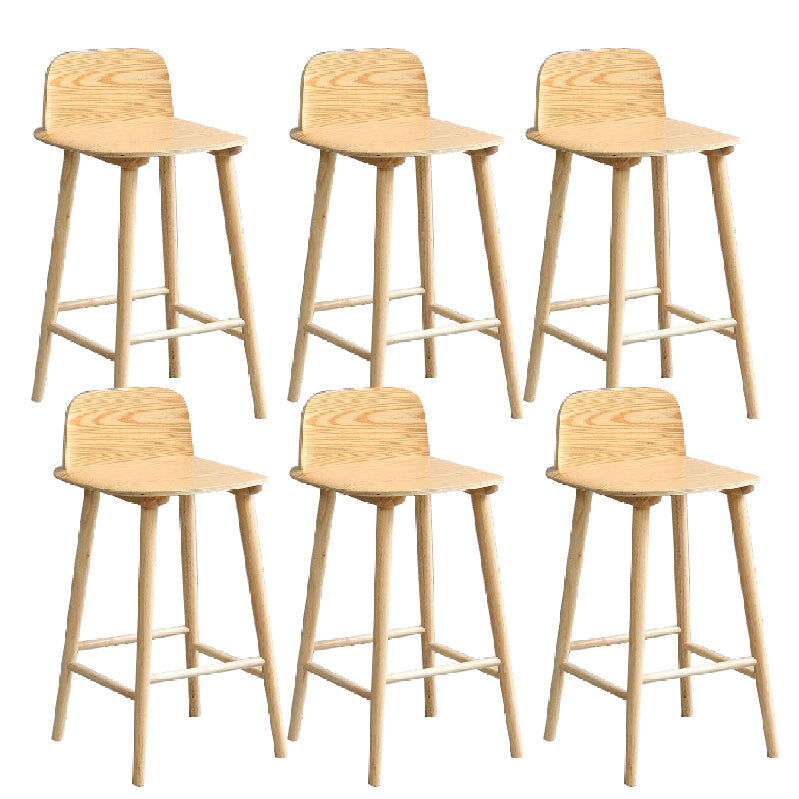 Ash Solid Wood Bar Stool Counter Height Indoor Industrial Armless Stool Wood 6 Piece Set Clearhalo 'Bar Furniture' 'Bar Stools' 'bar_stools' 'furn' 'furn_bar_stools' 'Furniture' 'Kitchen & Dining Furniture' 6556498