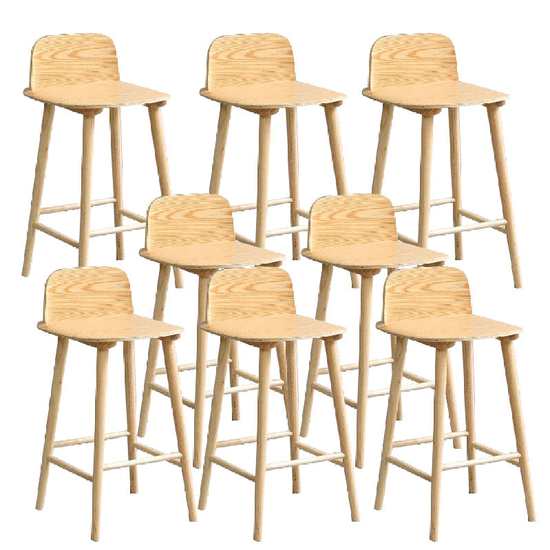 Ash Solid Wood Bar Stool Counter Height Indoor Industrial Armless Stool Wood 8 Piece Set Clearhalo 'Bar Furniture' 'Bar Stools' 'bar_stools' 'furn' 'furn_bar_stools' 'Furniture' 'Kitchen & Dining Furniture' 6556499