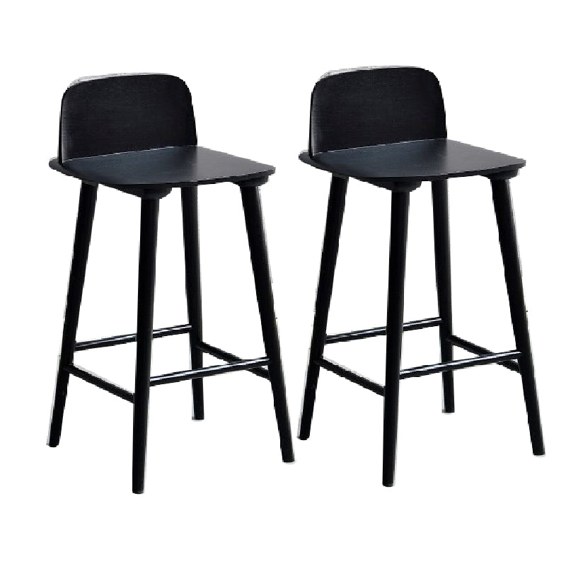 Ash Solid Wood Bar Stool Counter Height Indoor Industrial Armless Stool Black 2 Piece Set Clearhalo 'Bar Furniture' 'Bar Stools' 'bar_stools' 'furn' 'furn_bar_stools' 'Furniture' 'Kitchen & Dining Furniture' 6556502