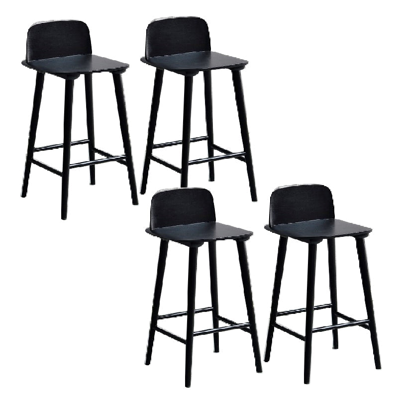 Ash Solid Wood Bar Stool Counter Height Indoor Industrial Armless Stool Black 4 Piece Set Clearhalo 'Bar Furniture' 'Bar Stools' 'bar_stools' 'furn' 'furn_bar_stools' 'Furniture' 'Kitchen & Dining Furniture' 6556503