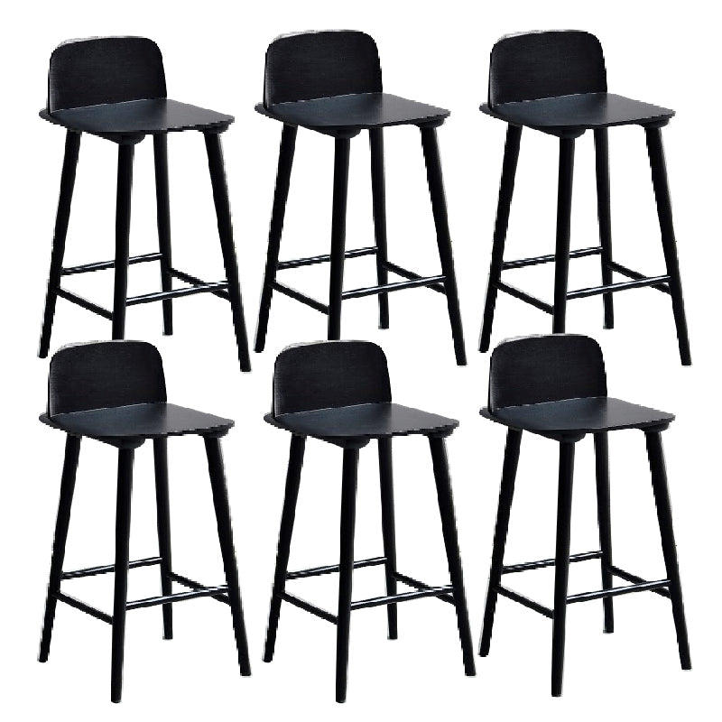 Ash Solid Wood Bar Stool Counter Height Indoor Industrial Armless Stool Black 6 Piece Set Clearhalo 'Bar Furniture' 'Bar Stools' 'bar_stools' 'furn' 'furn_bar_stools' 'Furniture' 'Kitchen & Dining Furniture' 6556504