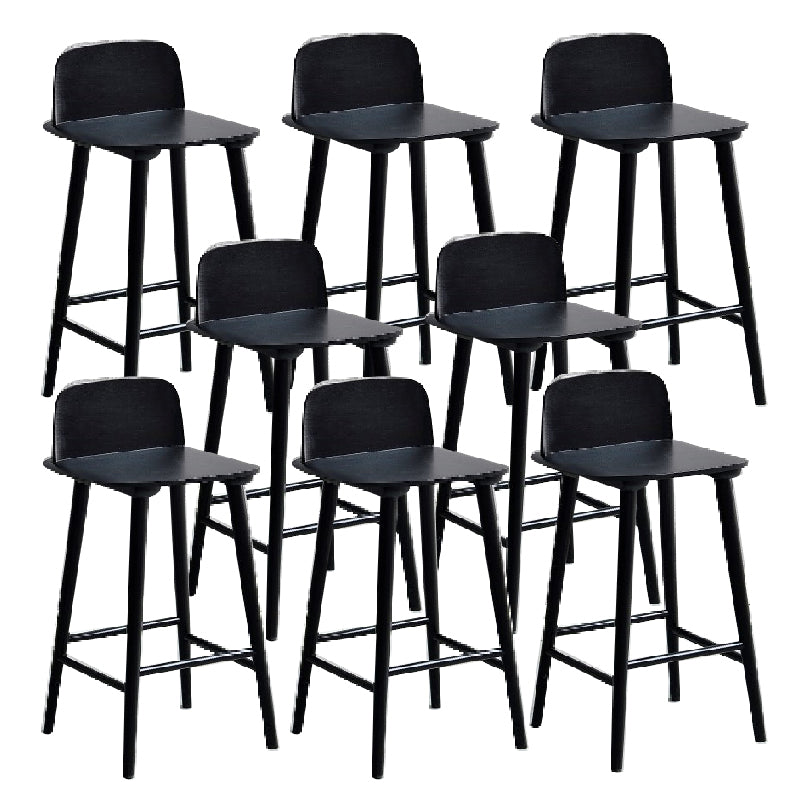 Ash Solid Wood Bar Stool Counter Height Indoor Industrial Armless Stool Black 8 Piece Set Clearhalo 'Bar Furniture' 'Bar Stools' 'bar_stools' 'furn' 'furn_bar_stools' 'Furniture' 'Kitchen & Dining Furniture' 6556505