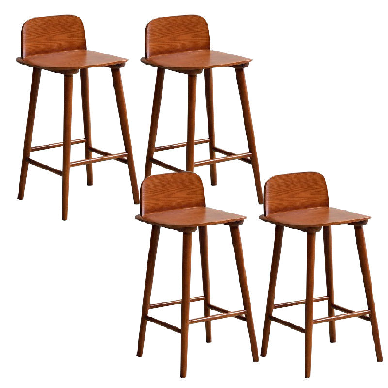 Ash Solid Wood Bar Stool Counter Height Indoor Industrial Armless Stool Walnut 4 Piece Set Clearhalo 'Bar Furniture' 'Bar Stools' 'bar_stools' 'furn' 'furn_bar_stools' 'Furniture' 'Kitchen & Dining Furniture' 6556507