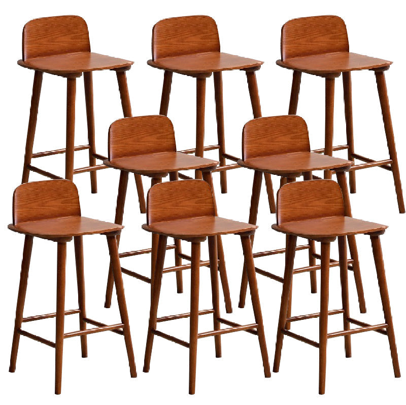 Ash Solid Wood Bar Stool Counter Height Indoor Industrial Armless Stool Walnut 8 Piece Set Clearhalo 'Bar Furniture' 'Bar Stools' 'bar_stools' 'furn' 'furn_bar_stools' 'Furniture' 'Kitchen & Dining Furniture' 6556509