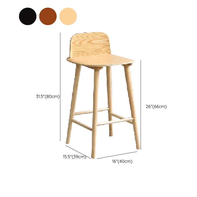 Ash Solid Wood Bar Stool Counter Height Indoor Industrial Armless Stool Clearhalo 'Bar Furniture' 'Bar Stools' 'bar_stools' 'furn' 'furn_bar_stools' 'Furniture' 'Kitchen & Dining Furniture' 6556510