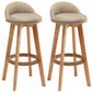 Rubberwood Solid Wood Bar Stool Indoor Upholstered Swivel Bar Stool
