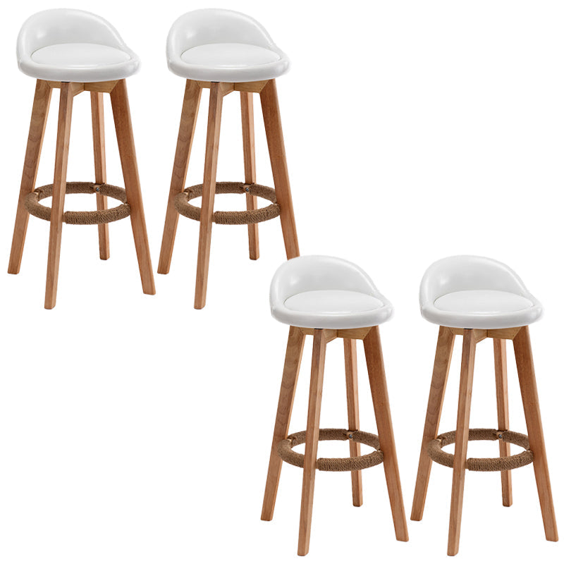Rubberwood Solid Wood Bar Stool Indoor Upholstered Swivel Bar Stool