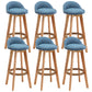 Rubberwood Solid Wood Bar Stool Indoor Upholstered Swivel Bar Stool