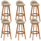 Rubberwood Solid Wood Bar Stool Indoor Upholstered Swivel Bar Stool