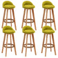 Rubberwood Solid Wood Bar Stool Indoor Upholstered Swivel Bar Stool