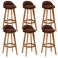 Rubberwood Solid Wood Bar Stool Indoor Upholstered Swivel Bar Stool