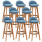 Rubberwood Solid Wood Bar Stool Indoor Upholstered Swivel Bar Stool