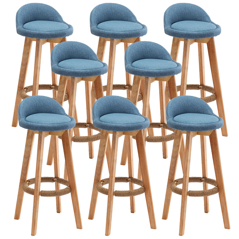 Rubberwood Solid Wood Bar Stool Indoor Upholstered Swivel Bar Stool