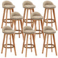 Rubberwood Solid Wood Bar Stool Indoor Upholstered Swivel Bar Stool
