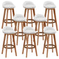 Rubberwood Solid Wood Bar Stool Indoor Upholstered Swivel Bar Stool