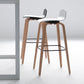 Scandinavian Armless Bar Height Stool Plastic and Solid Wood Bar Stool for Living Room
