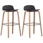 Scandinavian Armless Bar Height Stool Plastic and Solid Wood Bar Stool for Living Room