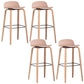 Scandinavian Armless Bar Height Stool Plastic and Solid Wood Bar Stool for Living Room
