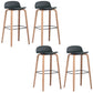 Scandinavian Armless Bar Height Stool Plastic and Solid Wood Bar Stool for Living Room