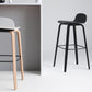 Scandinavian Armless Bar Height Stool Plastic and Solid Wood Bar Stool for Living Room