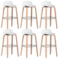 Scandinavian Armless Bar Height Stool Plastic and Solid Wood Bar Stool for Living Room