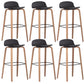 Scandinavian Armless Bar Height Stool Plastic and Solid Wood Bar Stool for Living Room