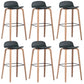 Scandinavian Armless Bar Height Stool Plastic and Solid Wood Bar Stool for Living Room