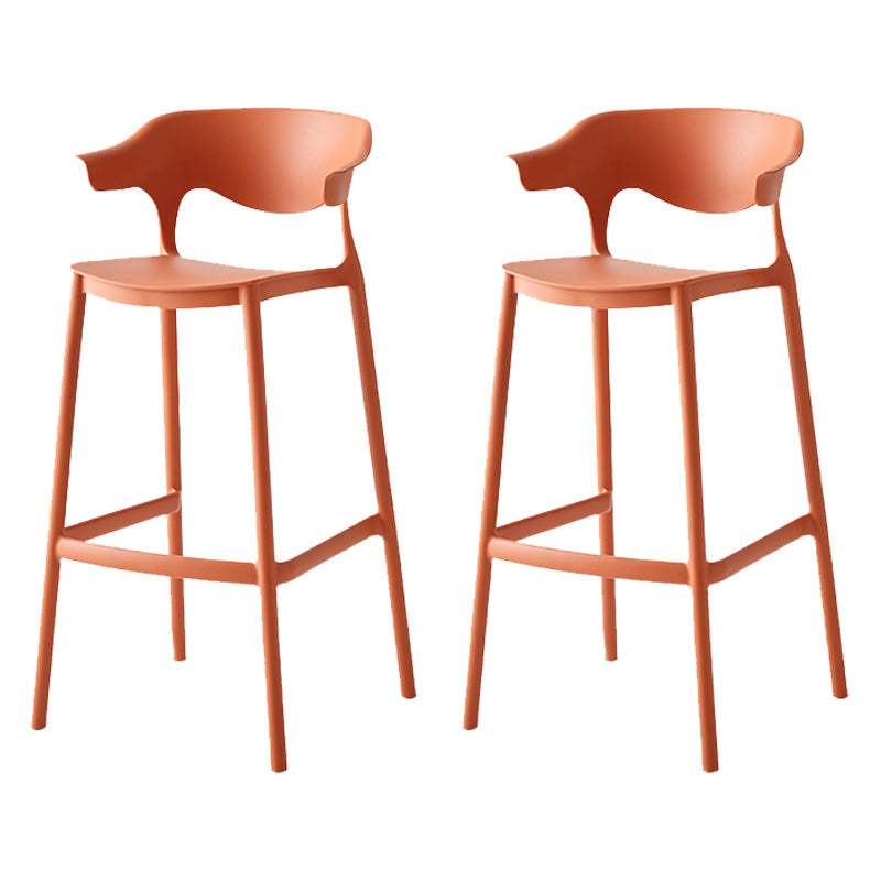 Sgabello da bar alto in plastica senza braccioli per interni Sgabello da bar industriale impilabile con schienale basso