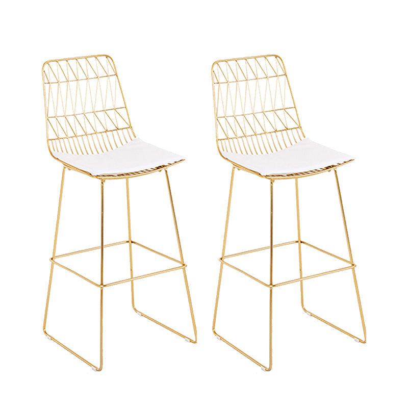 Metal Barstools Glam Armless Bar Stools with Gold Metal Legs