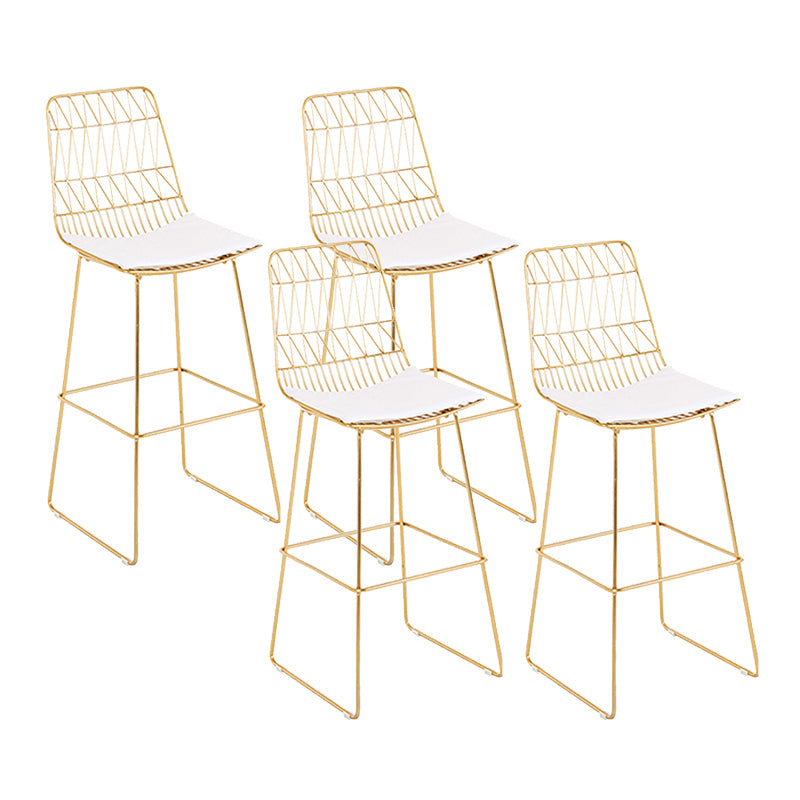 Metal Barstools Glam Armless Bar Stools with Gold Metal Legs