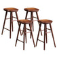 Industrial Armless Bar Stools Wood Dining Stool with Footrest Coffee 4 Piece Set Clearhalo 'Bar Furniture' 'Bar Stools' 'bar_stools' 'furn' 'furn_bar_stools' 'Furniture' 'Kitchen & Dining Furniture' 6556751