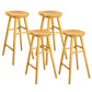 Industrial Armless Bar Stools Wood Dining Stool with Footrest Natural 4 Piece Set Clearhalo 'Bar Furniture' 'Bar Stools' 'bar_stools' 'furn' 'furn_bar_stools' 'Furniture' 'Kitchen & Dining Furniture' 6556758