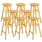 Industrial Armless Bar Stools Wood Dining Stool with Footrest Natural 8 Piece Set Clearhalo 'Bar Furniture' 'Bar Stools' 'bar_stools' 'furn' 'furn_bar_stools' 'Furniture' 'Kitchen & Dining Furniture' 6556762