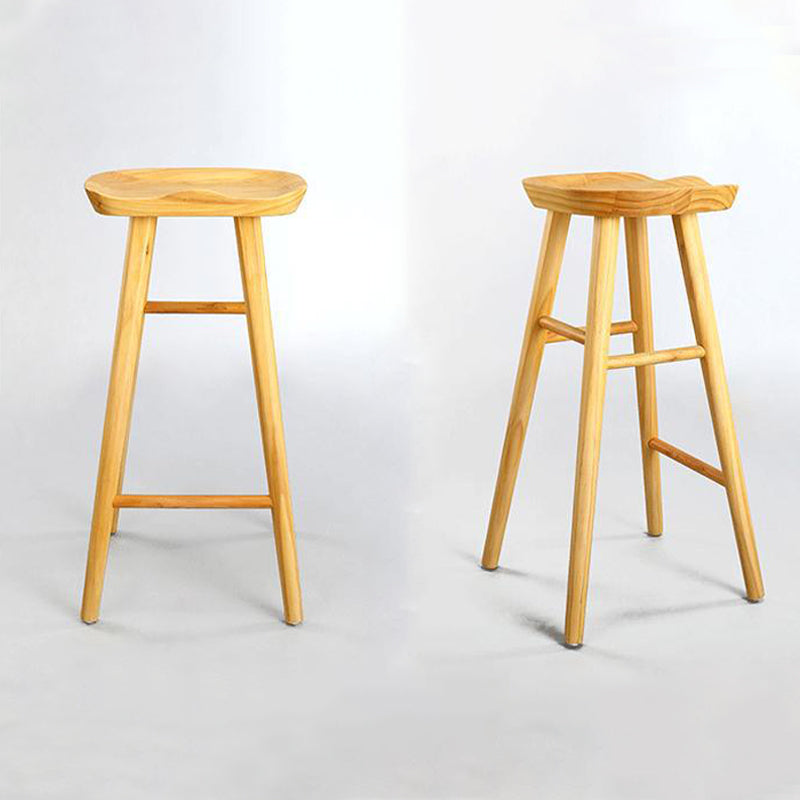 Industrial Armless Bar Stools Wood Dining Stool with Footrest Clearhalo 'Bar Furniture' 'Bar Stools' 'bar_stools' 'furn' 'furn_bar_stools' 'Furniture' 'Kitchen & Dining Furniture' 6556765