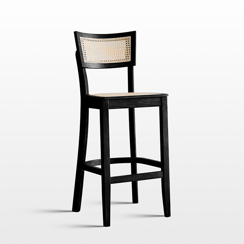 Contemporary Solid Wood Frame Stool Low Back Armless Bar Stool Black 1 Piece Clearhalo 'Bar Furniture' 'Bar Stools' 'bar_stools' 'furn' 'furn_bar_stools' 'Furniture' 'Kitchen & Dining Furniture' 6556774