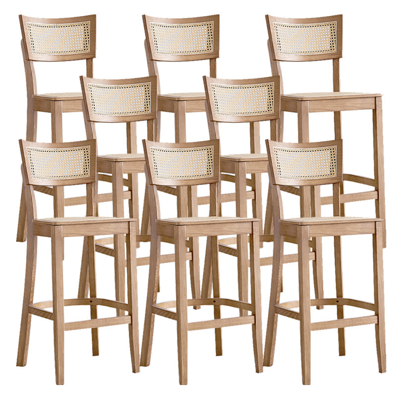 Contemporary Solid Wood Frame Stool Low Back Armless Bar Stool Wood 8 Piece Set Clearhalo 'Bar Furniture' 'Bar Stools' 'bar_stools' 'furn' 'furn_bar_stools' 'Furniture' 'Kitchen & Dining Furniture' 6556792