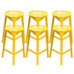 Modern Armless Backrest Counter Stool Iron Bar Stool with Cushion and Pedal for Bar Yellow 6 Piece Set Counter Stool(26"H) Clearhalo 'Bar Furniture' 'Bar Stools' 'bar_stools' 'furn' 'furn_bar_stools' 'Furniture' 'Kitchen & Dining Furniture' 6556822
