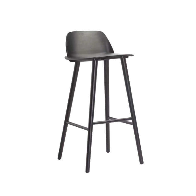 Contemporary Indoor Solid Wood Bar Stool Low Back Armless Stool Black 1 Piece Clearhalo 'Bar Furniture' 'Bar Stools' 'bar_stools' 'furn' 'furn_bar_stools' 'Furniture' 'Kitchen & Dining Furniture' 6556911