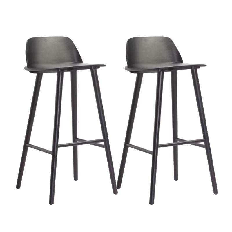 Contemporary Indoor Solid Wood Bar Stool Low Back Armless Stool Black 2 Piece Set Clearhalo 'Bar Furniture' 'Bar Stools' 'bar_stools' 'furn' 'furn_bar_stools' 'Furniture' 'Kitchen & Dining Furniture' 6556912