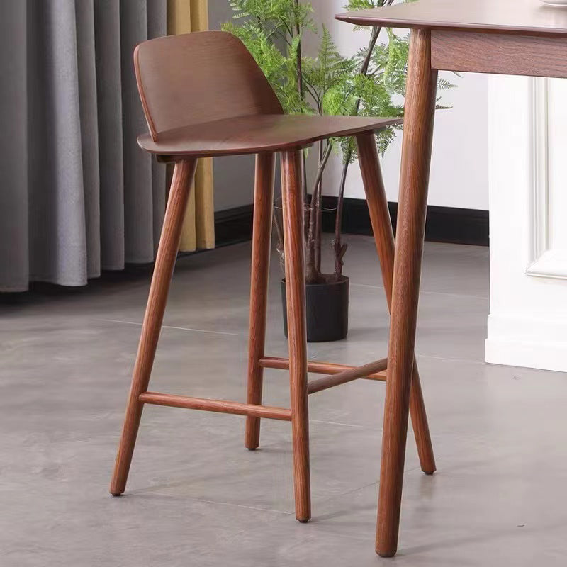 Contemporary Indoor Solid Wood Bar Stool Low Back Armless Stool Walnut 1 Piece Clearhalo 'Bar Furniture' 'Bar Stools' 'bar_stools' 'furn' 'furn_bar_stools' 'Furniture' 'Kitchen & Dining Furniture' 6556913
