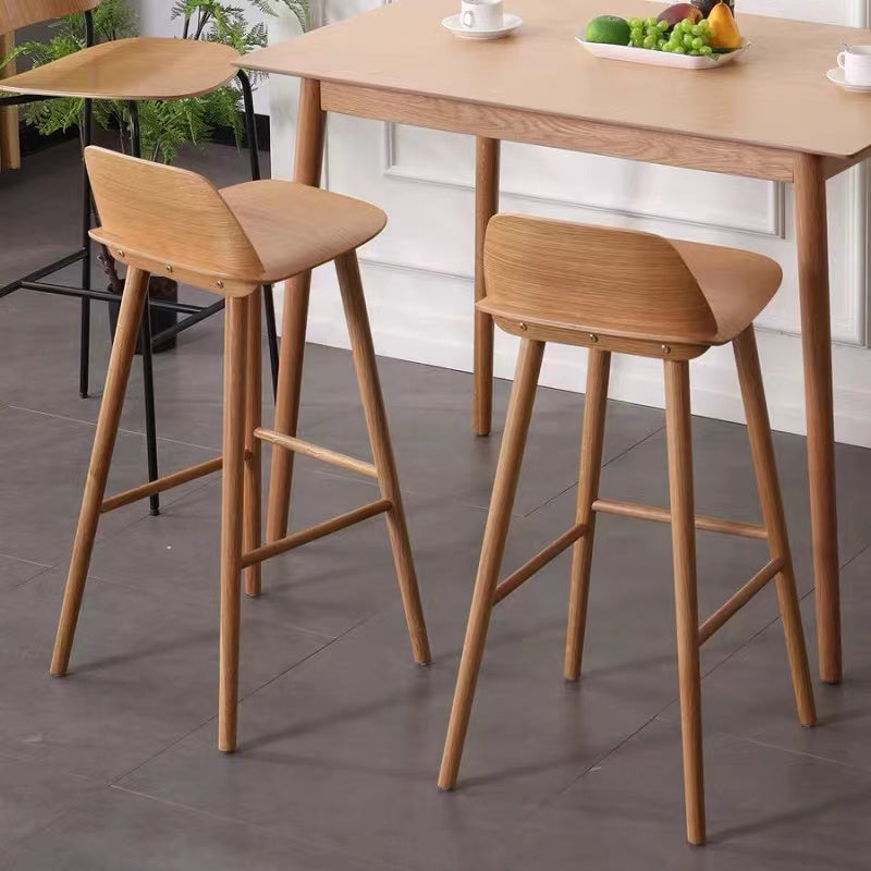 Contemporary Indoor Solid Wood Bar Stool Low Back Armless Stool Clearhalo 'Bar Furniture' 'Bar Stools' 'bar_stools' 'furn' 'furn_bar_stools' 'Furniture' 'Kitchen & Dining Furniture' 6556914