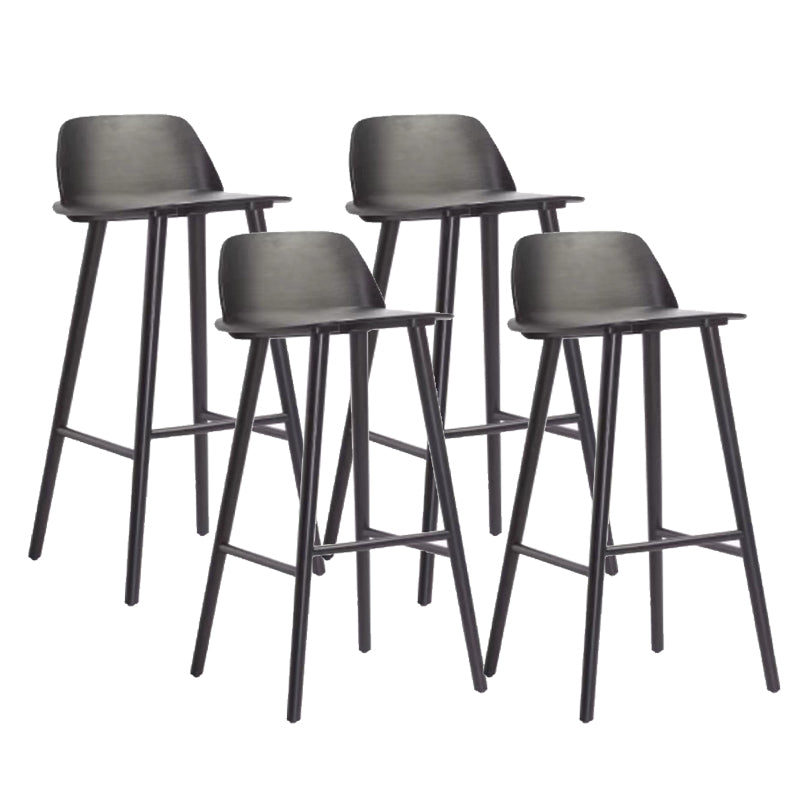 Contemporary Indoor Solid Wood Bar Stool Low Back Armless Stool Black 4 Piece Set Clearhalo 'Bar Furniture' 'Bar Stools' 'bar_stools' 'furn' 'furn_bar_stools' 'Furniture' 'Kitchen & Dining Furniture' 6556915