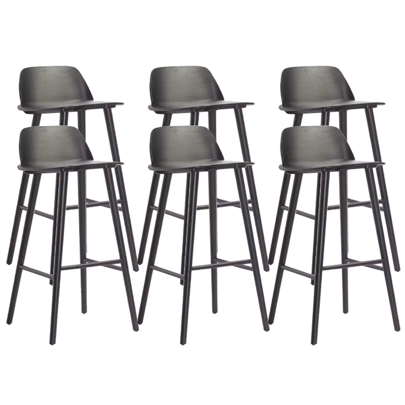 Contemporary Indoor Solid Wood Bar Stool Low Back Armless Stool Black 6 Piece Set Clearhalo 'Bar Furniture' 'Bar Stools' 'bar_stools' 'furn' 'furn_bar_stools' 'Furniture' 'Kitchen & Dining Furniture' 6556916