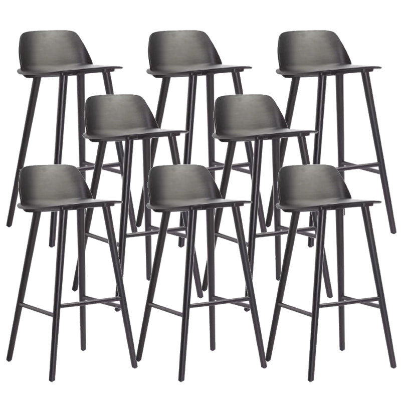Contemporary Indoor Solid Wood Bar Stool Low Back Armless Stool Black 8 Piece Set Clearhalo 'Bar Furniture' 'Bar Stools' 'bar_stools' 'furn' 'furn_bar_stools' 'Furniture' 'Kitchen & Dining Furniture' 6556919